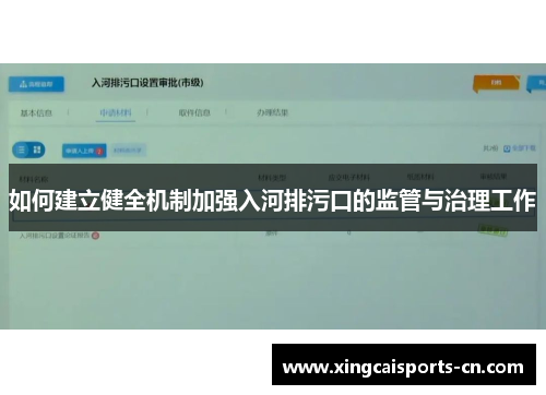 如何建立健全机制加强入河排污口的监管与治理工作